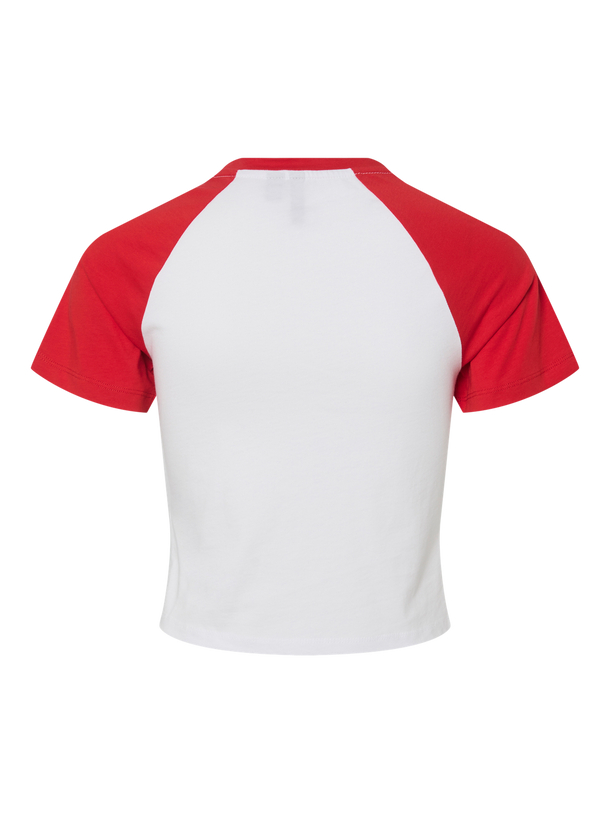 Product CAMISETA JANNIE - Bright White Detail:High Risk Red Sleeves - Image 2