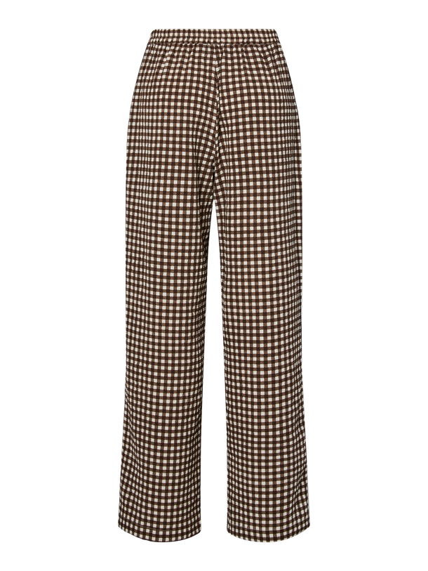 Product PANTALÓN DULLIE - Chicory Coffee Checks:White - Image 2
