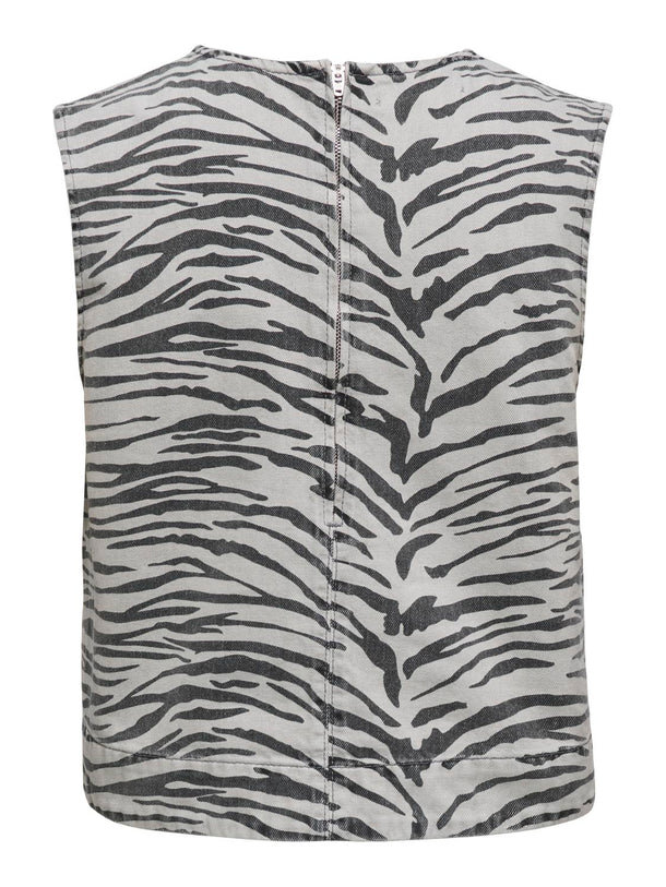 Product TOP DORSI  - Light Grey Denim Print:ZEBRA - Image 5