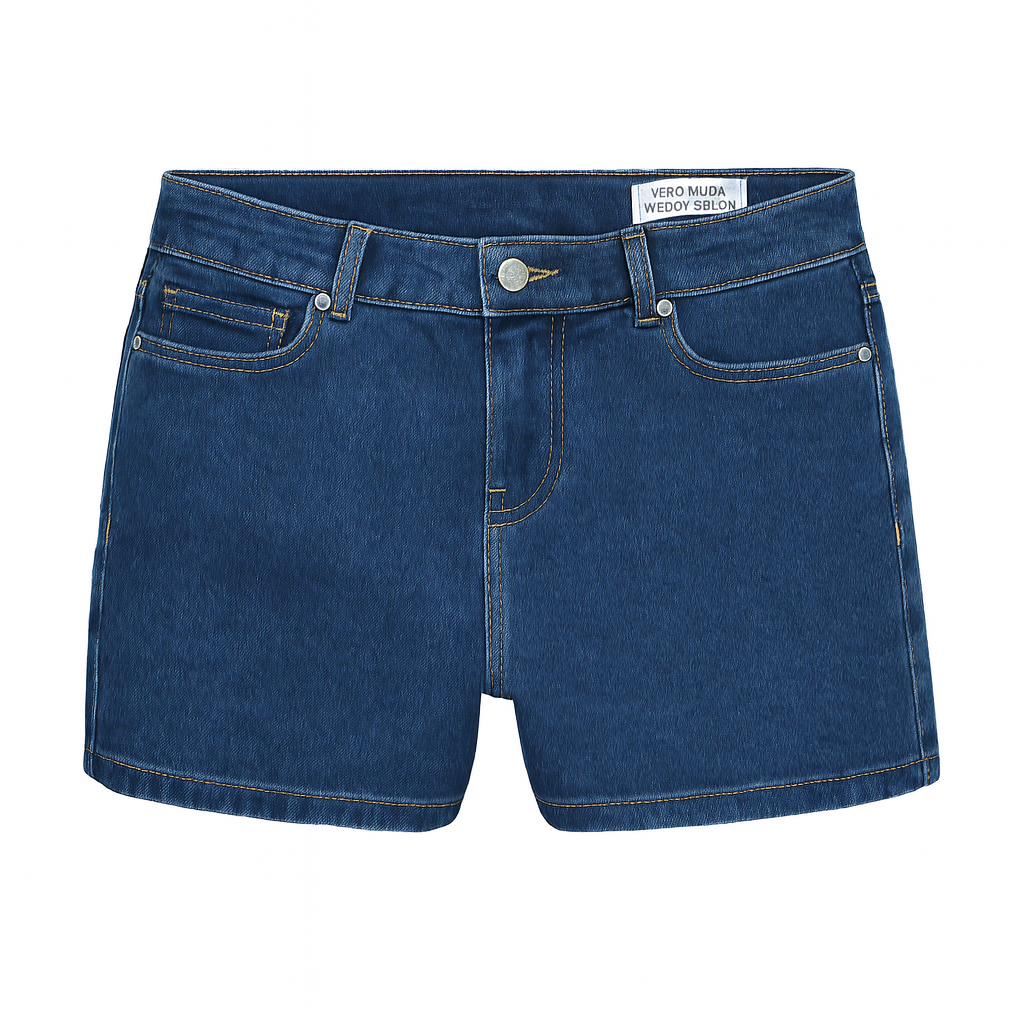 SHORT DENIM EFECTO LAVADO JULIE-Medium Blue Denim Detail:VI3537
