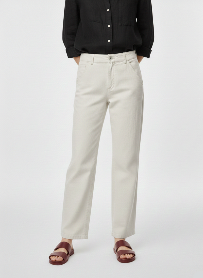 PANTALÓN WIDE LINO HOPE - Cloud Dancer