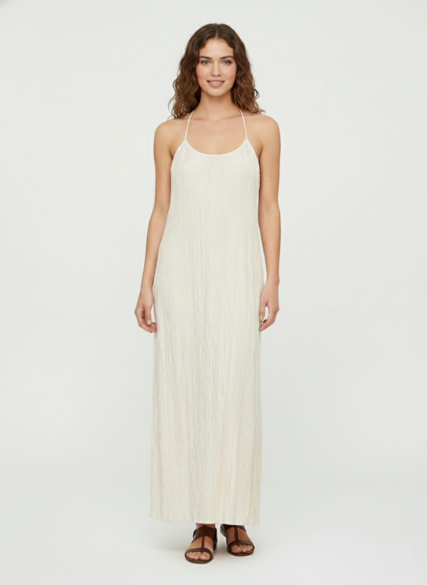 VESTIDO LARGO CON BRETELES AJUSTABLES BEA-Birch
