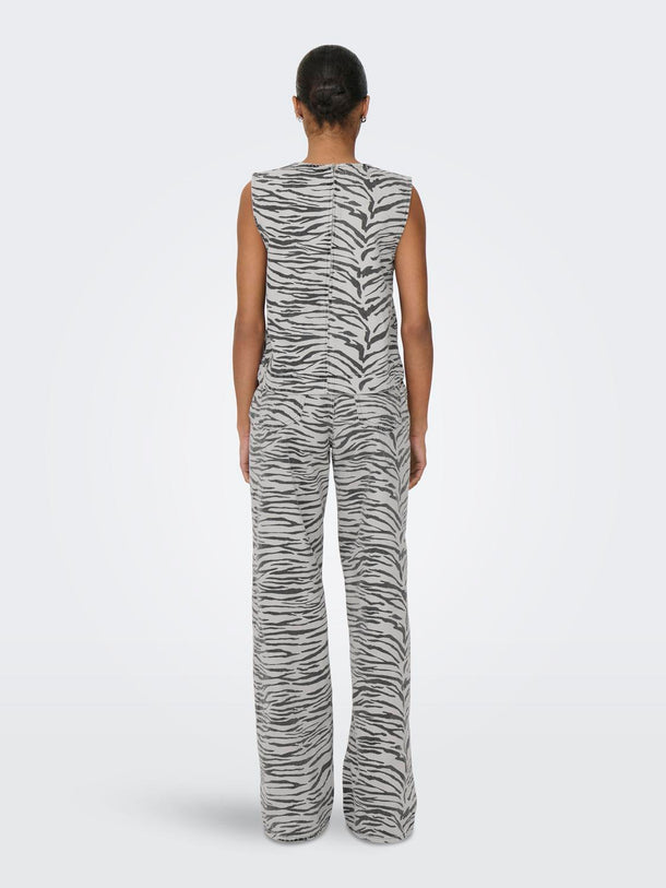 Product TOP DORSI  - Light Grey Denim Print:ZEBRA - Image 3