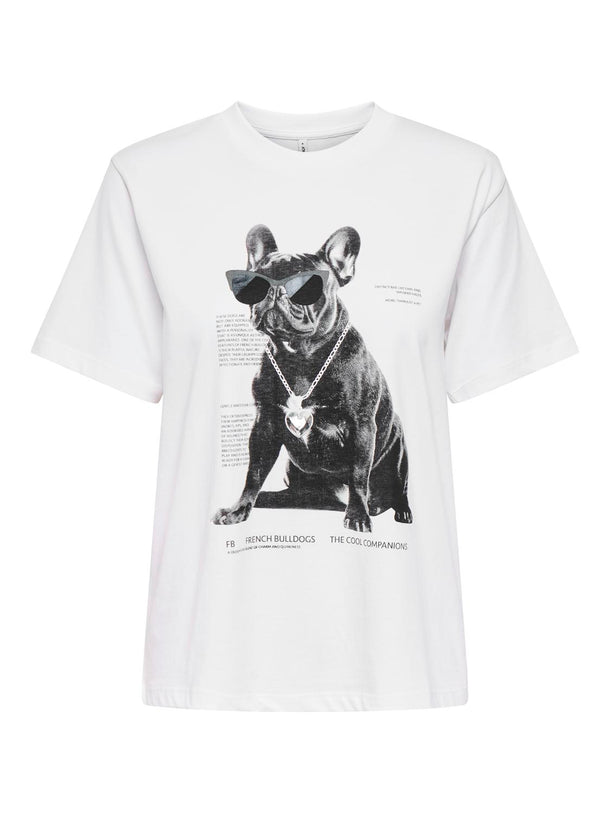 Product POLERA DONNA - Bright White Print:Bulldog - Image 4