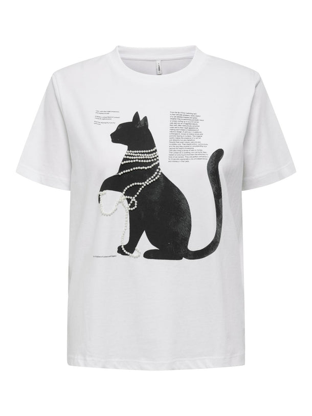 Product POLERA DONNA - Bright White Print:CAT - Image 4