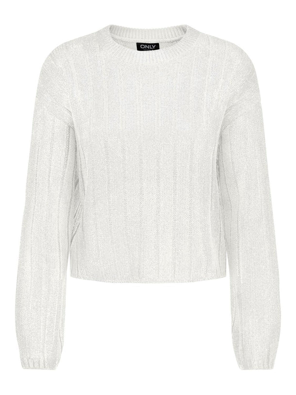 Product SWEATER KAMA - Cloud Dancer Detail:Silver Foil - Image 1