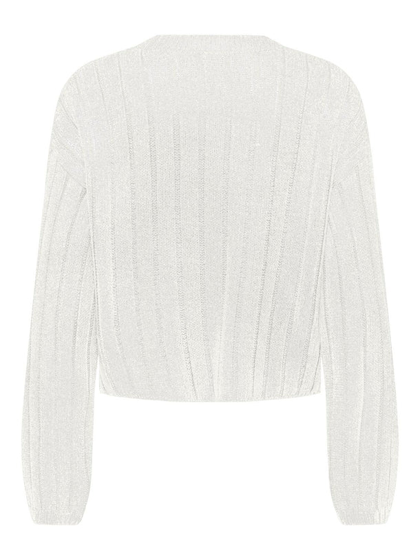 Product SWEATER KAMA - Cloud Dancer Detail:Silver Foil - Image 2