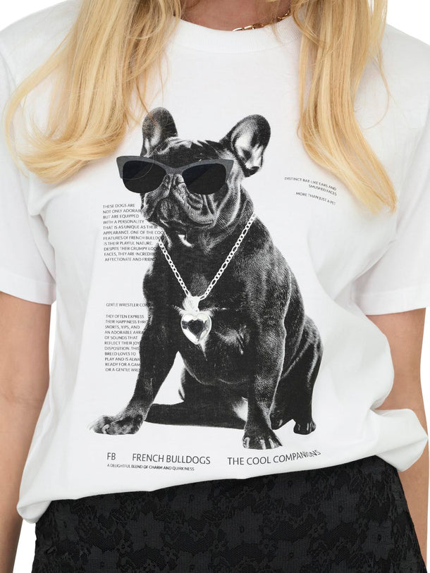 Product POLERA DONNA - Bright White Print:Bulldog - Image 6