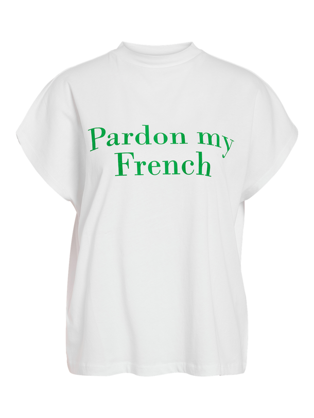 Product CAMISETA KIM - Bright White Print:PARDON MY FRENCH - Image 1