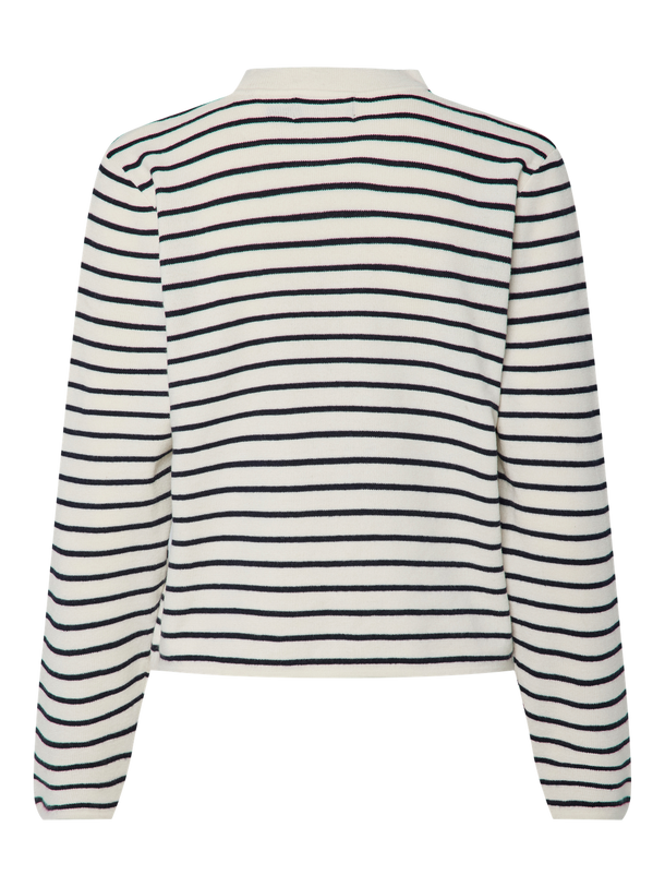 Product SWEATER SENNA - Cloud Dancer Stripes:MARITIME BLUE - Image 2