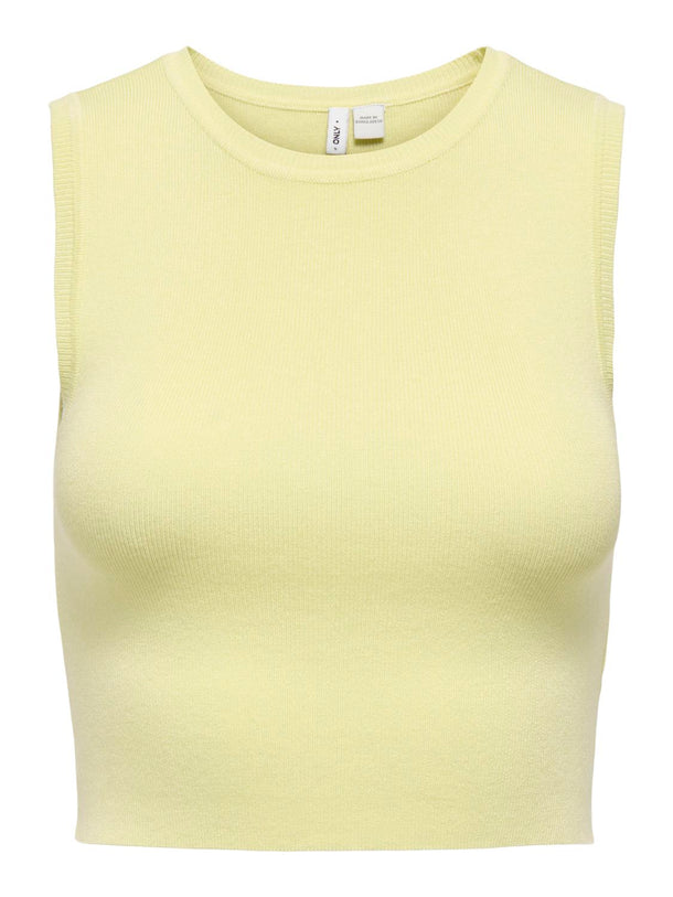 Product TOP ACANALADO CON CUELLO REDONDO ANTONIA-Wax Yellow - Image 1
