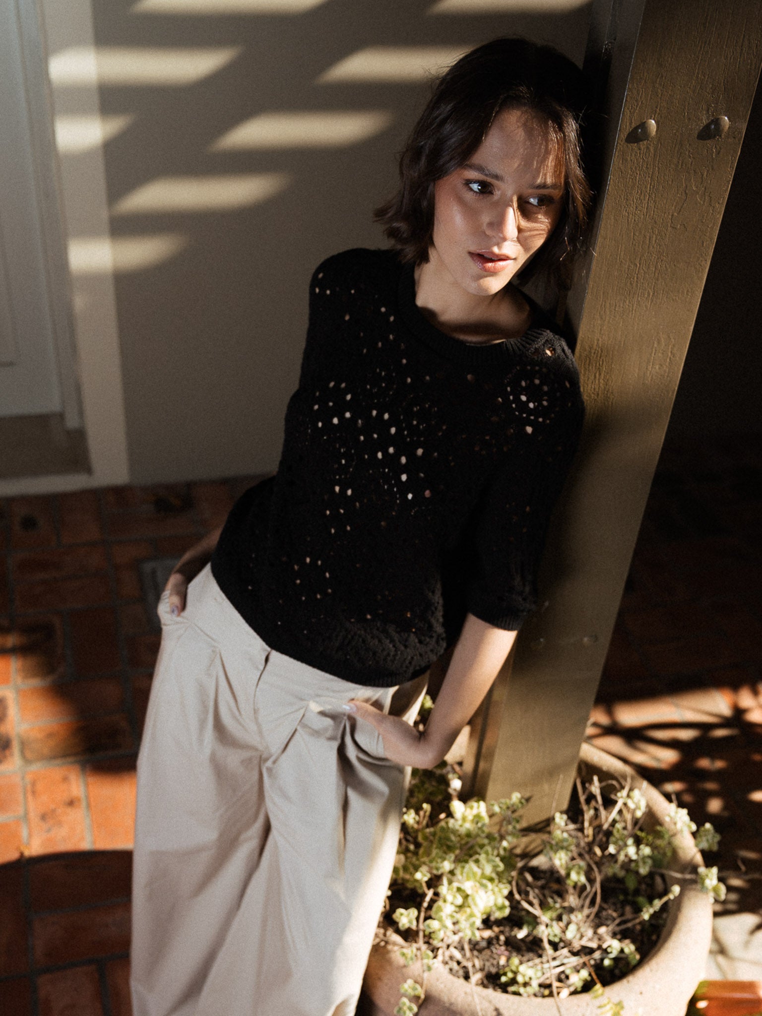 TOP TEJIDO BERRY-Black