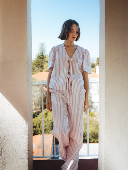 PANTALÓN RAYAS LYN - Cherry Blossom Stripes:RAVEN