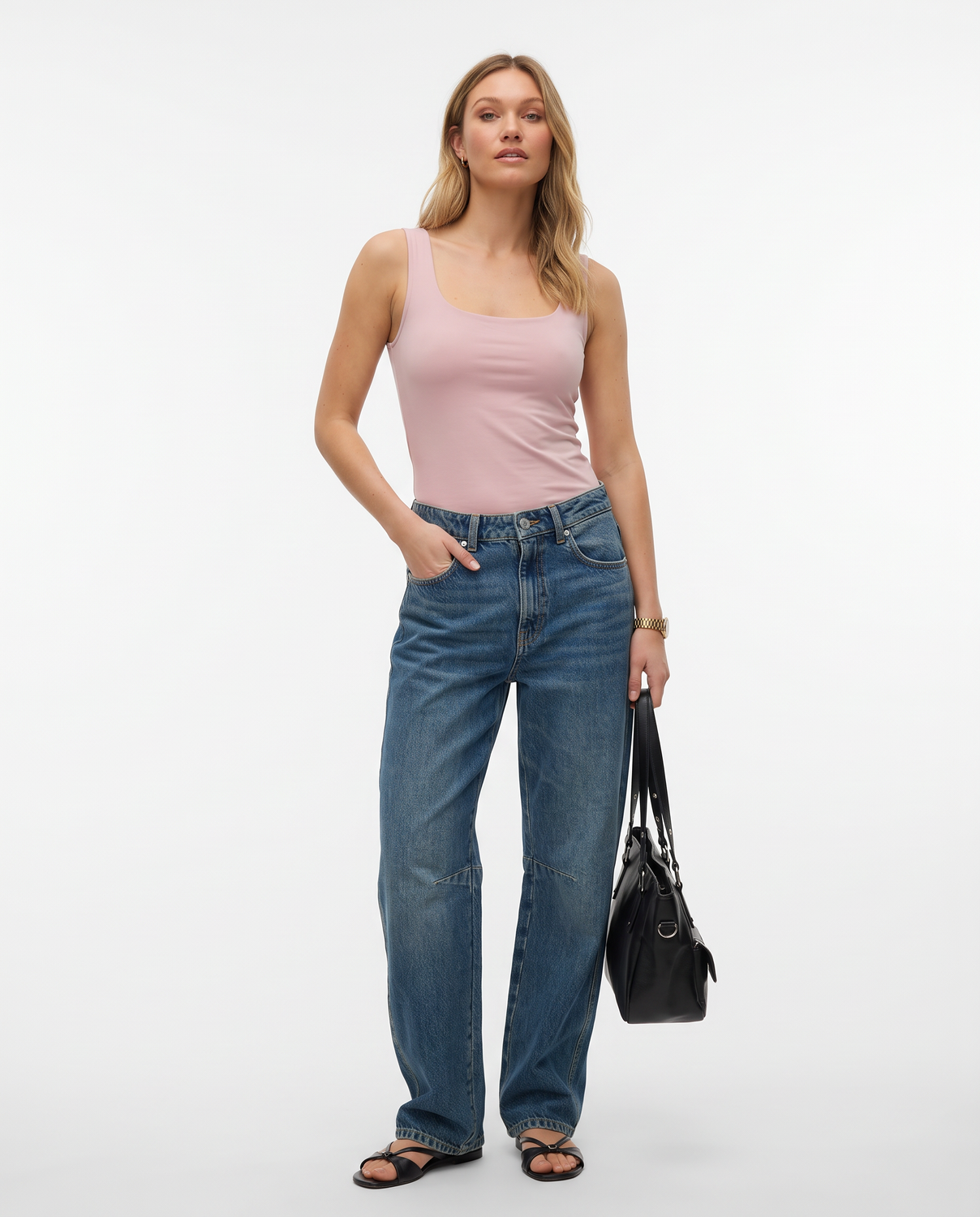 TOP SIN MANGAS CUELLO CUADRADO KARLA- - Mauve Chalk