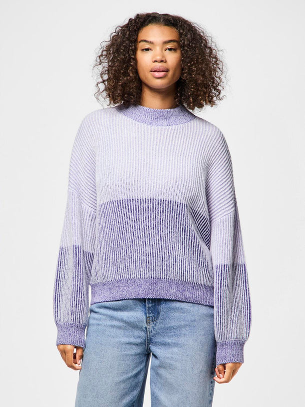 Product SWEATER NELLA - Ultra Violet Detail:Lavender colorblock - Image 1