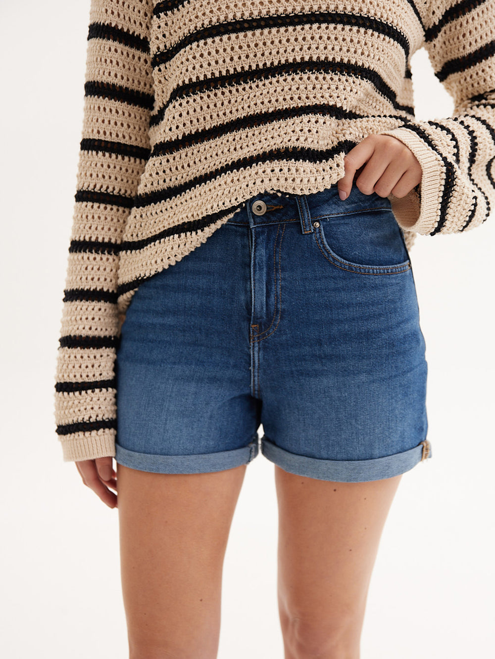 SHORT JOSEPHINE  - Medium Blue Denim