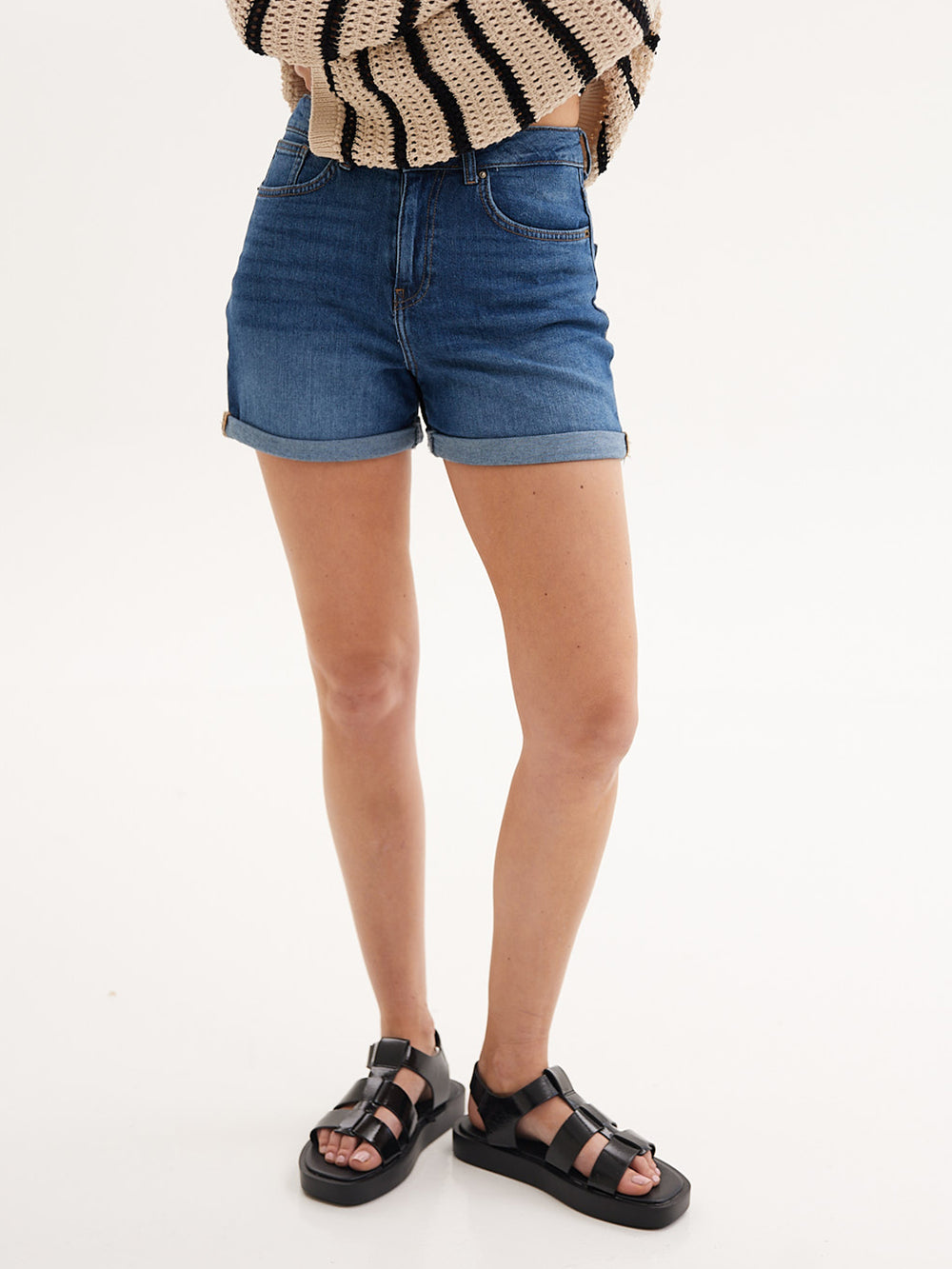 SHORT JOSEPHINE  - Medium Blue Denim