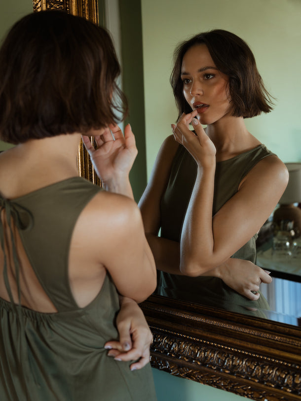 Product VESTIDO TEJIDO CON ESPALDA ABIERTA EDITH -Capulet Olive - Image 1