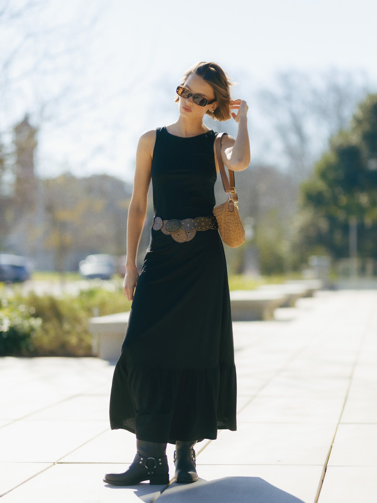 VESTIDO TEJIDO CON ESPALDA ABIERTA EDITH -Black