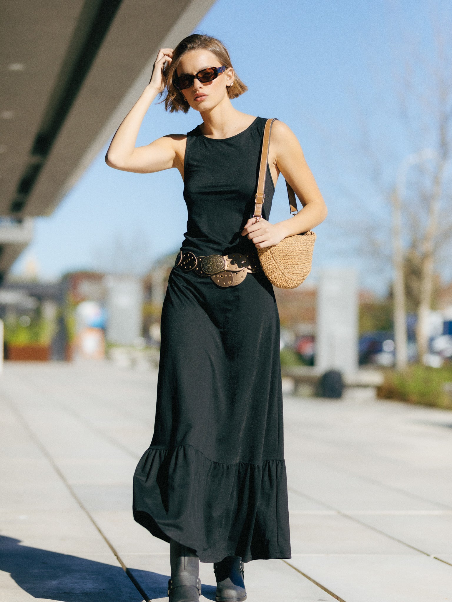 VESTIDO TEJIDO CON ESPALDA ABIERTA EDITH -Black