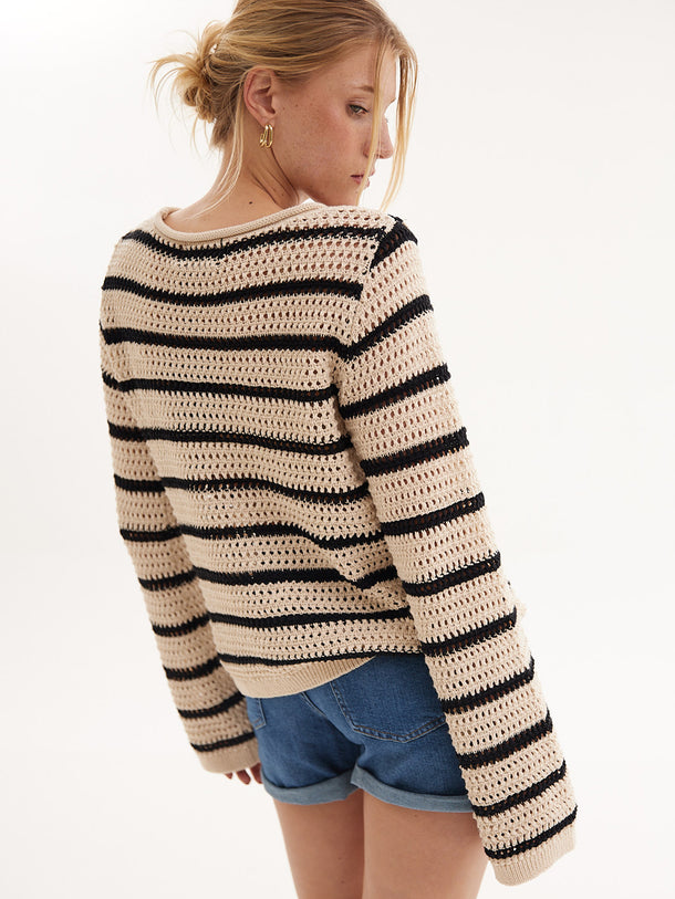 Product KNIT NESKA - Birch Stripes:BLACK - Image 3