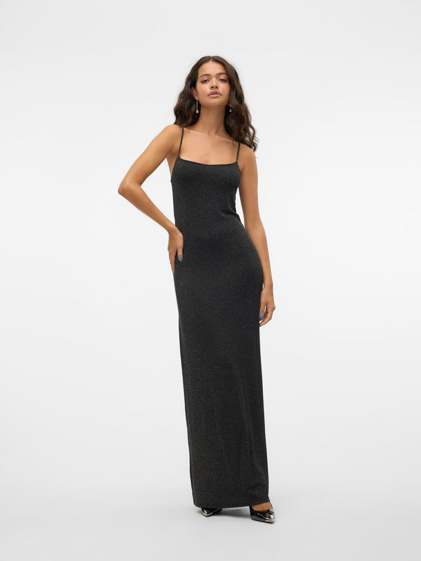Product VESTIDO KANVA - Black Detail:SILVER LUREX - Image 1