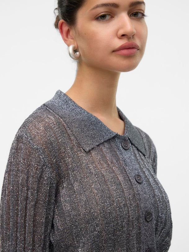 Product CARDIGAN MILES  - Asphalt Detail:W. SILVER LUREX - Image 5