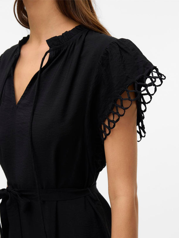 Product VESTIDO MIDI MANGAS CALADAS FLAVIA-Black - Image 5