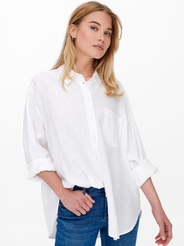 Product CAMISA TOKYO MEZCLA DE LINO - Bright White - Image 6