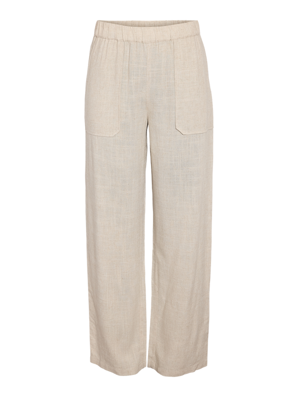 Product PANTALÓN LINO TIRO MEDIO LEILANI-Cloud Dancer - Image 1