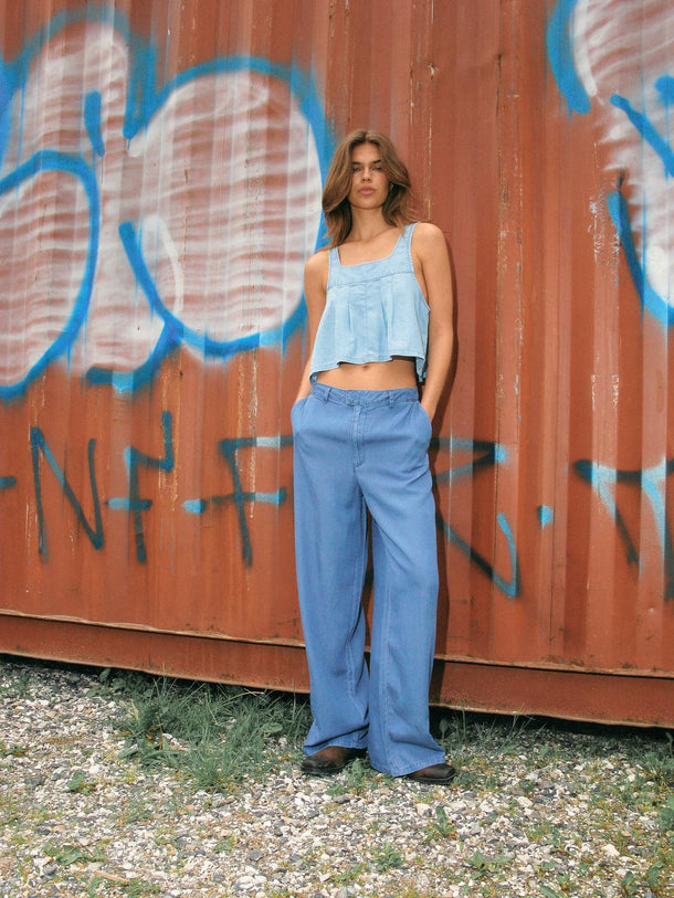 Product PANTALÓN HOLGADO DENIM ISA - Medium Blue Denim - Image 1