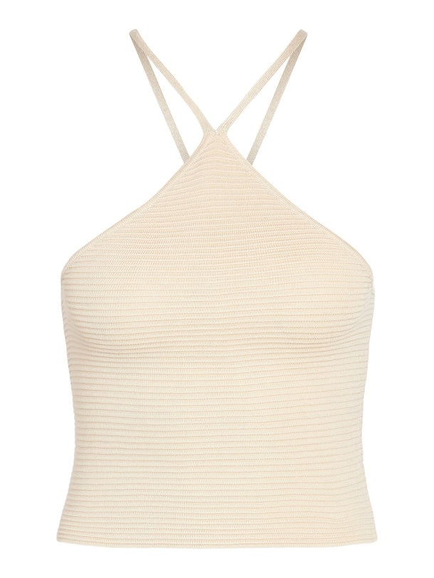 Product TOP VIBE HALTERNECK - Oatmeal - Image 2