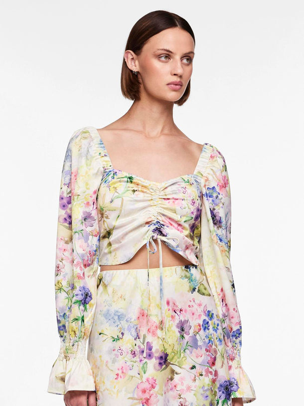 Product TOP MARI - Cloud Dancer AOP:FLOWERS - Image 1