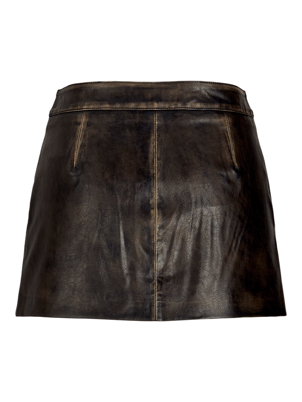 Product MINI FALDA EFECTO CUERO SELMA-Black Detail:RUB OFF - Image 2