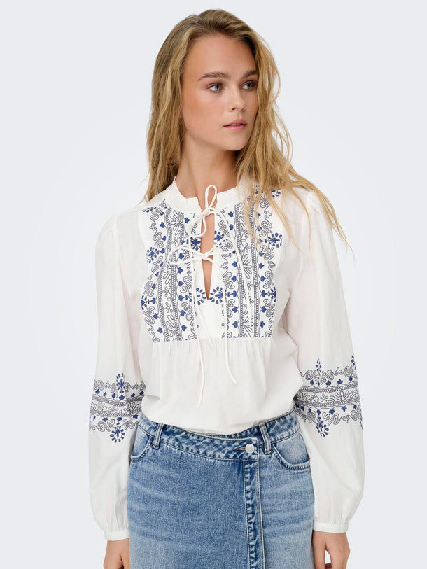 Product BLUSA BORDADA ELINE-Cloud Dancer AOP:EVEN - Image 6