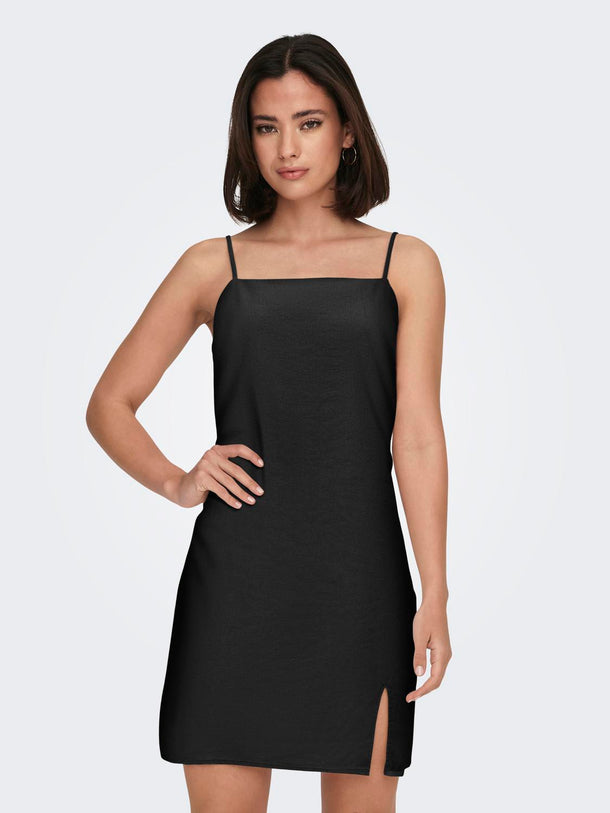 Product VESTIDO CARO EFECTO LINO - Black - Image 1