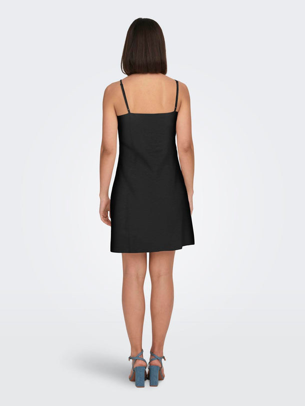 Product VESTIDO CARO EFECTO LINO - Black - Image 2