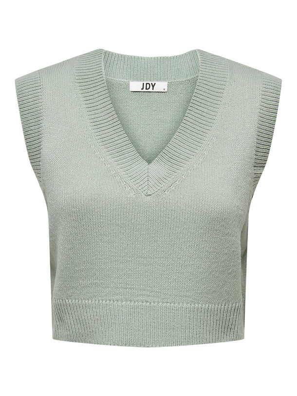 Product CHALECO LUCA TEJIDO CROPPED - Mineral Gray - Image 1