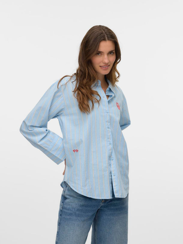 Product CAMISA RAYAS ARLO-Airy Blue Stripes:Cloud dancer/twill - Image 1