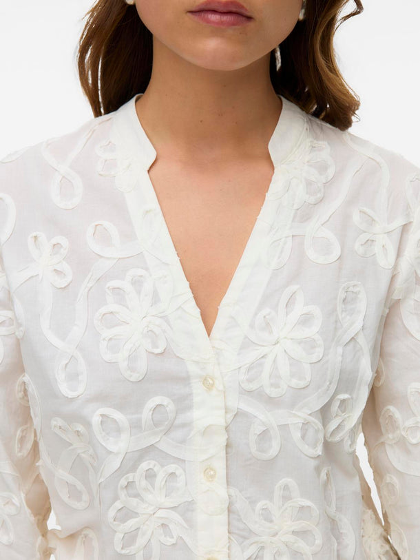Product CAMISA BORDADA DAISY-Cloud Dancer - Image 4