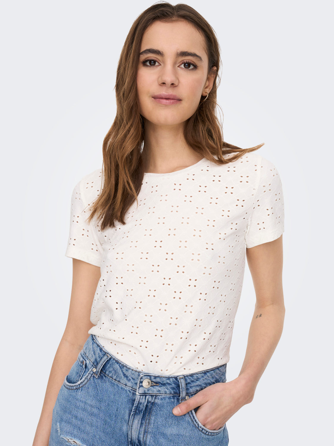 POLERA MANGA CORTA CATHINKA - Cloud Dancer