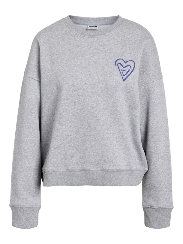 Product SUDADERA ARYA - Light Grey Melange Print:BACK PRINT LAPIS BLUE - Image 1