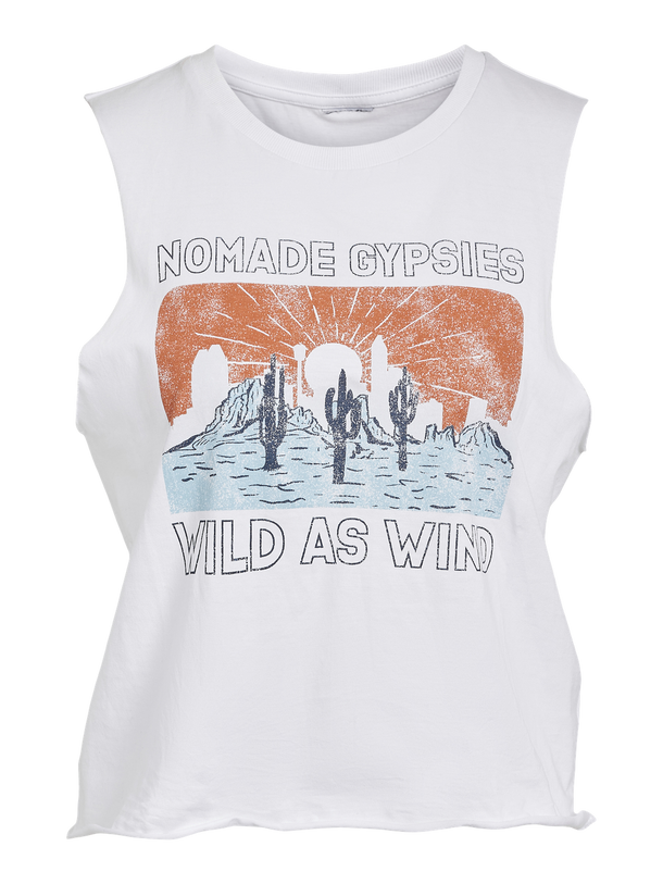 Product TOP MAX  - Bright White Print:NOMADE GYPSIES - Image 7