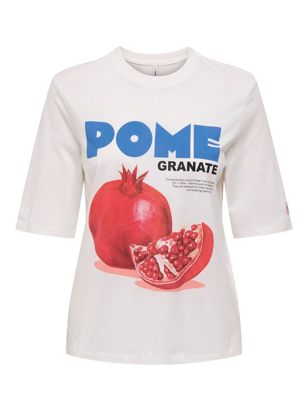 Product POLERA ESTAMPADA PHOEBE-Cloud Dancer Print:Pomegranate - Image 2