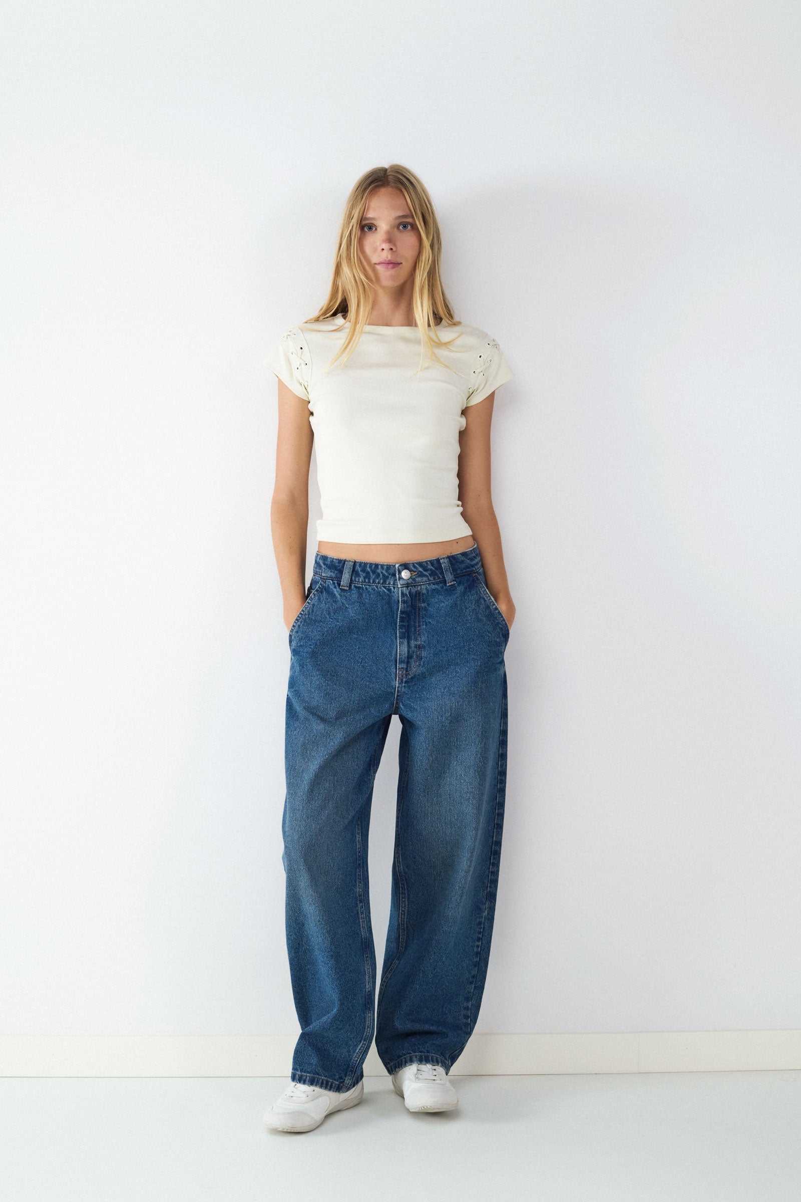 JEAN SKATER BMK-Vintage Dark Blue Denim