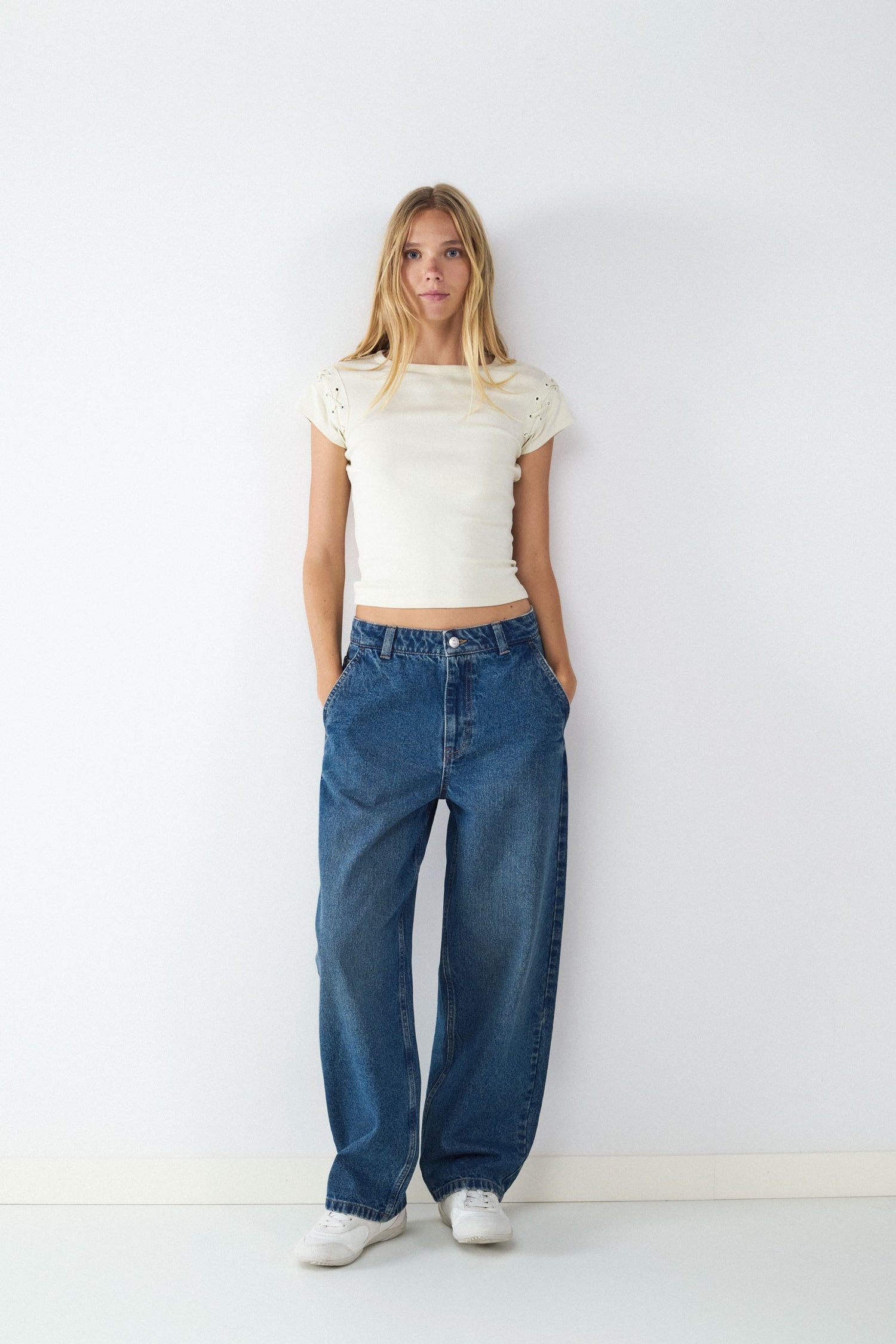 JEAN SKATER BMK-Vintage Dark Blue Denim