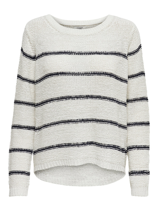 Product SWEATER MORE - Cloud Dancer Stripes:NAVY STRIPES - Image 1