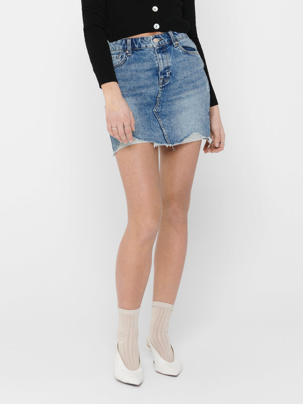 Product FALDA SKY DENIM Y ROTURAS - Light Blue Denim - Image 1