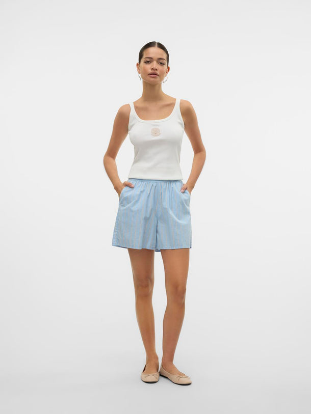 Product SHORT RAYAS ARLO-Airy Blue Stripes:Cloud dancer/twill - Image 2