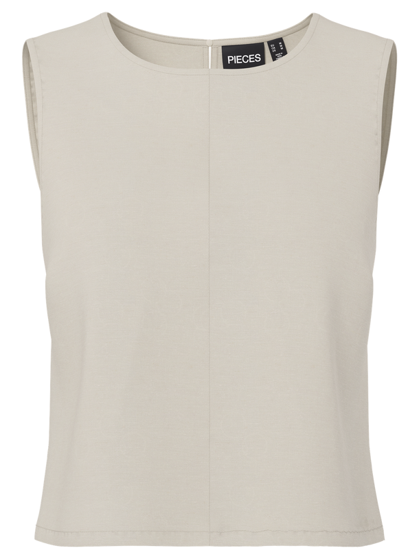 Product TOP LINO BUNNA-Oatmeal Detail:Contrast stitching - Image 1